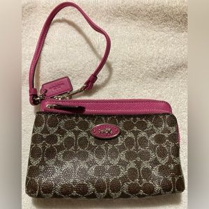 Coach double zip wristlet. Authentic